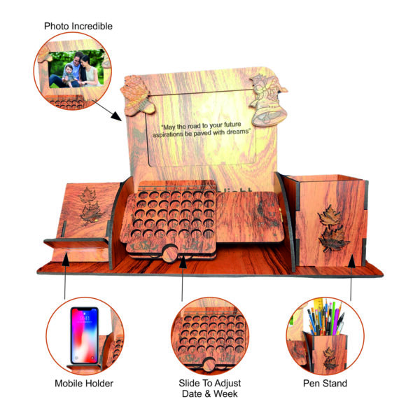 Personalized Desk Organize with Mobile Stand and Pen Holder